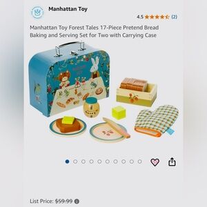 European Childrens natural light wood HighTea Time Set 🫖in Handle Carrying Case🩷